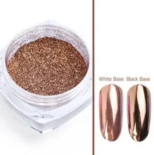 Mirror nail pigment powder container with metal plating texture finish, 2ml net content, available in multiple colours