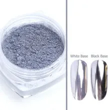 Mirror nail pigment powder container with metal plating texture finish, 2ml net content, available in multiple colours