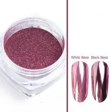 Mirror nail pigment powder container with metal plating texture finish, 2ml net content, available in multiple colours