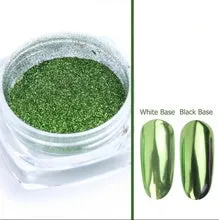Mirror nail pigment powder container with metal plating texture finish, 2ml net content, available in multiple colours