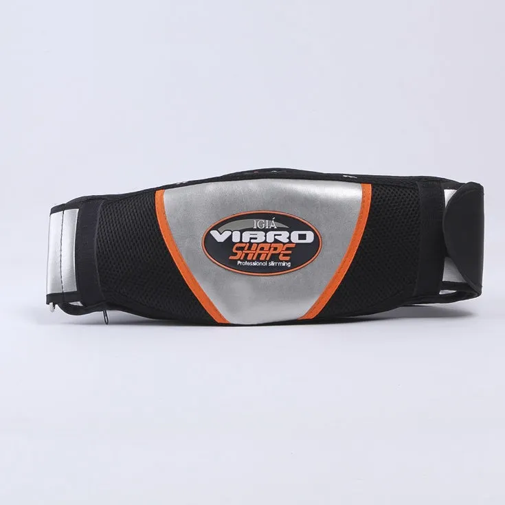 Black massage belt with vibration and heating functions for full body slimming and relaxation