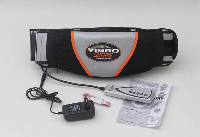 Black massage belt with vibration and heating functions for full body slimming and relaxation