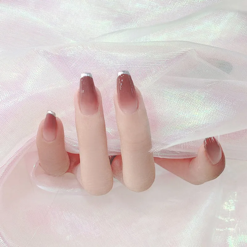 Head matte frosted almond shape false nails in multiple colours including Black and Leopard print, 24 pieces with glue