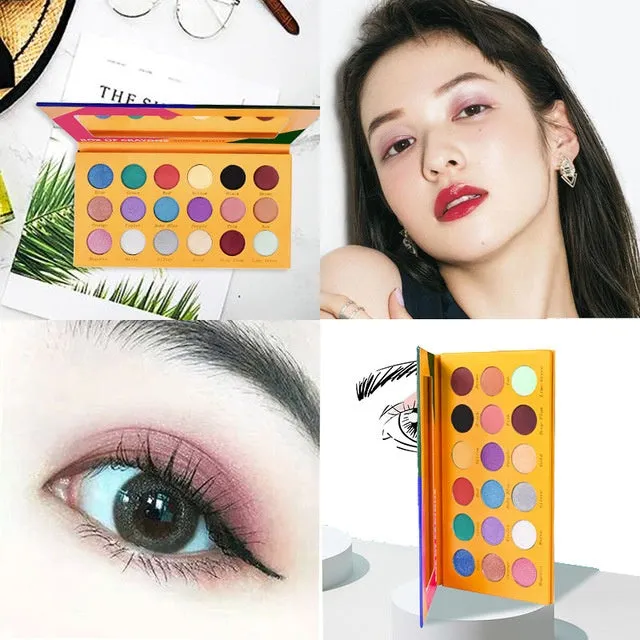 18 Colour Diary Eyeshadow Palette with 18 matte and shimmer colours in a compact case