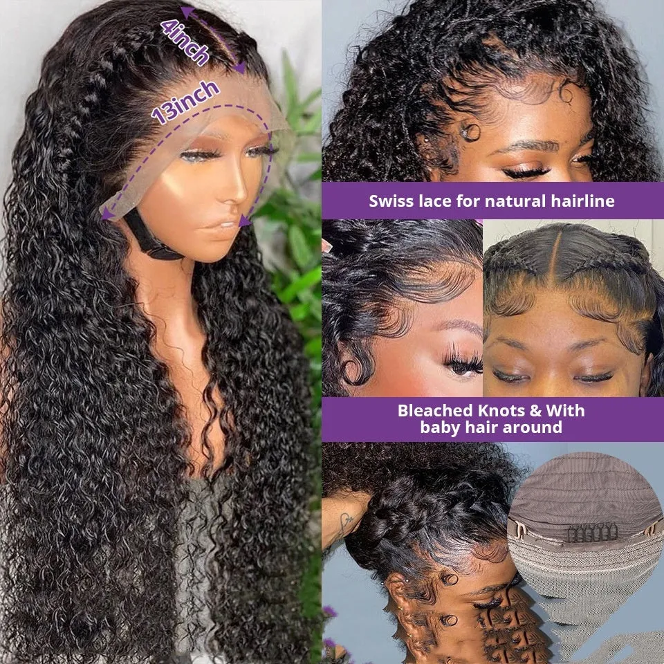 Jerry curly human hair lace front wig half lace construction
