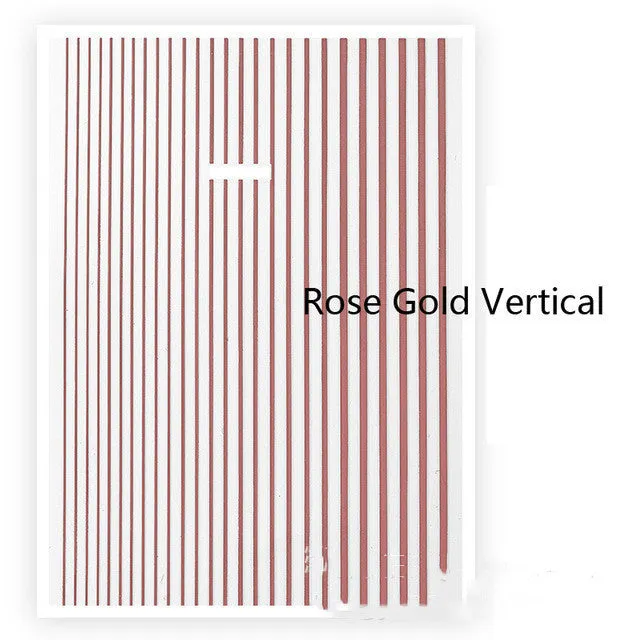 Nail art fluorescent line adhesive sticker sheet 8.5x13cm with multiple line decals in black and gold