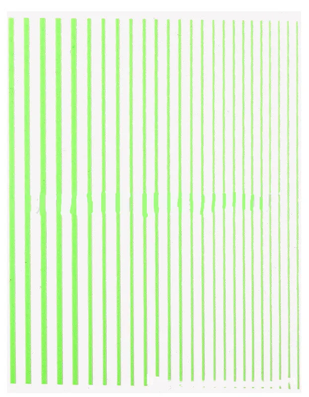 Nail art fluorescent line adhesive sticker sheet 8.5x13cm with multiple line decals in black and gold