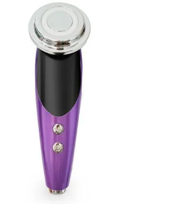 Seven-mode EMS iontophoresis beauty instrument in pink with USB charging cable