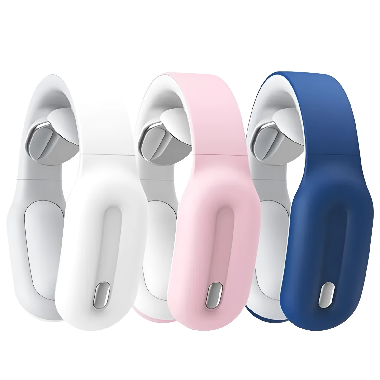 Cervical spine massager in glutinous rice white with wireless remote control and USB cable