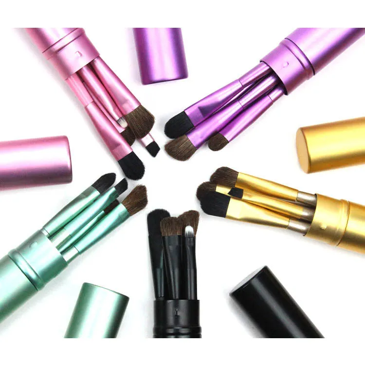 Soft synthetic fibre makeup brush in multiple colours for powder blush foundation application