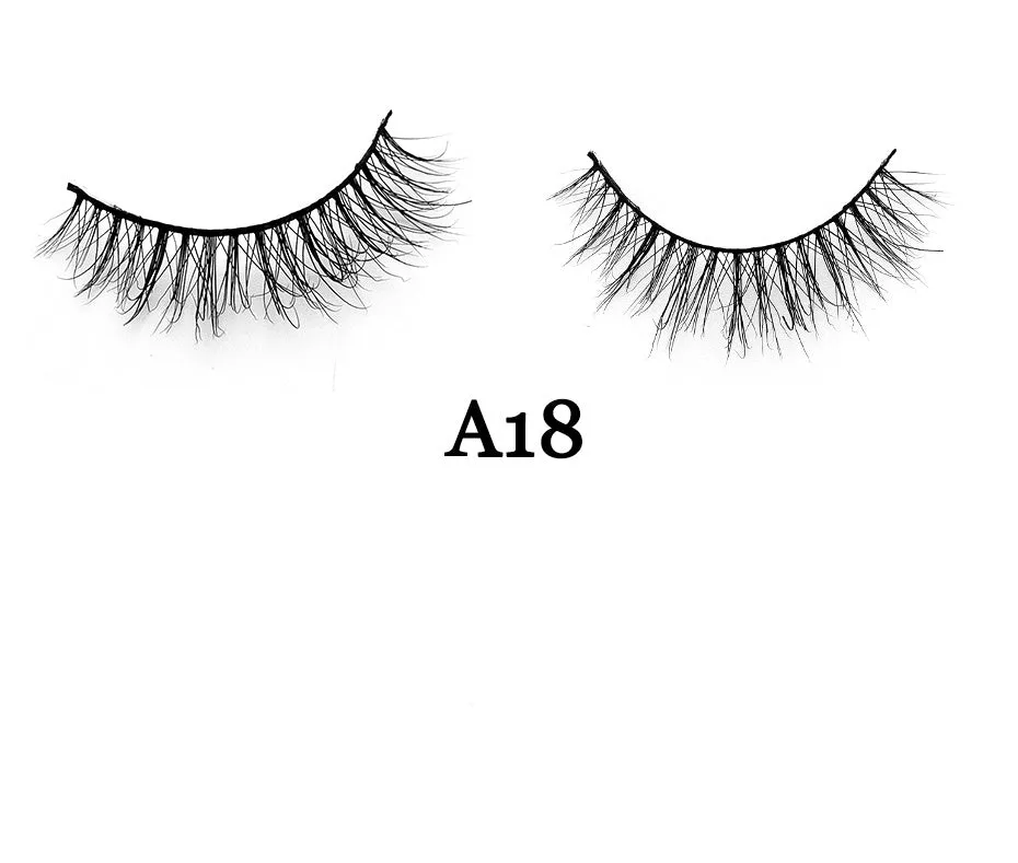 Handmade 3D mink full strip false eyelashes in style A01 against a white background