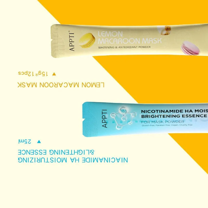 Peel off face mask powder with Vitamin C and Lemon Extract in a 15g pack, available in Lemon and Niacinamide colours
