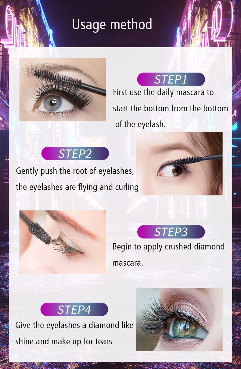 Crushing Drill mascara tube with waterproof sweatproof formula for curly thick natural lashes 13ml