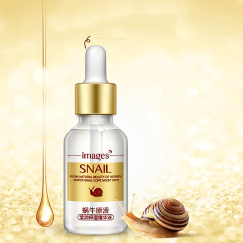 Snail moisturising nourishing serum 15ml facial treatment in white bottle