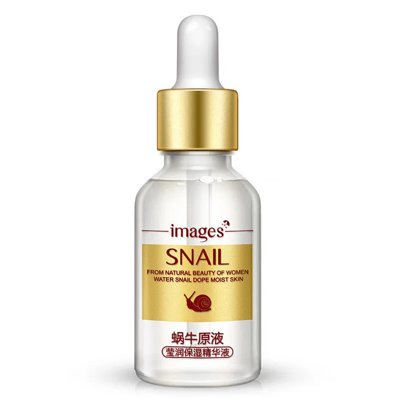 Snail moisturising nourishing serum 15ml facial treatment in white bottle