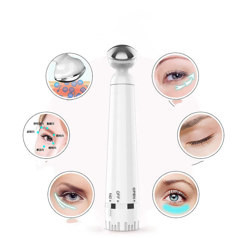 Portable USB rechargeable beauty instrument with white casing and metal light head for neck wrinkle removal