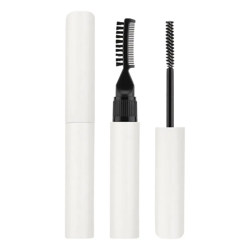 Pink and white eyebrow glue tube with applicator brush for natural wild brow styling.