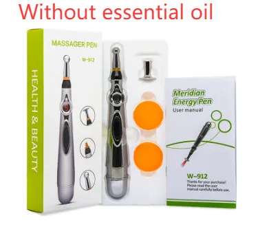 KEBETEME Massage Pen with three interchangeable therapy tips on a white background