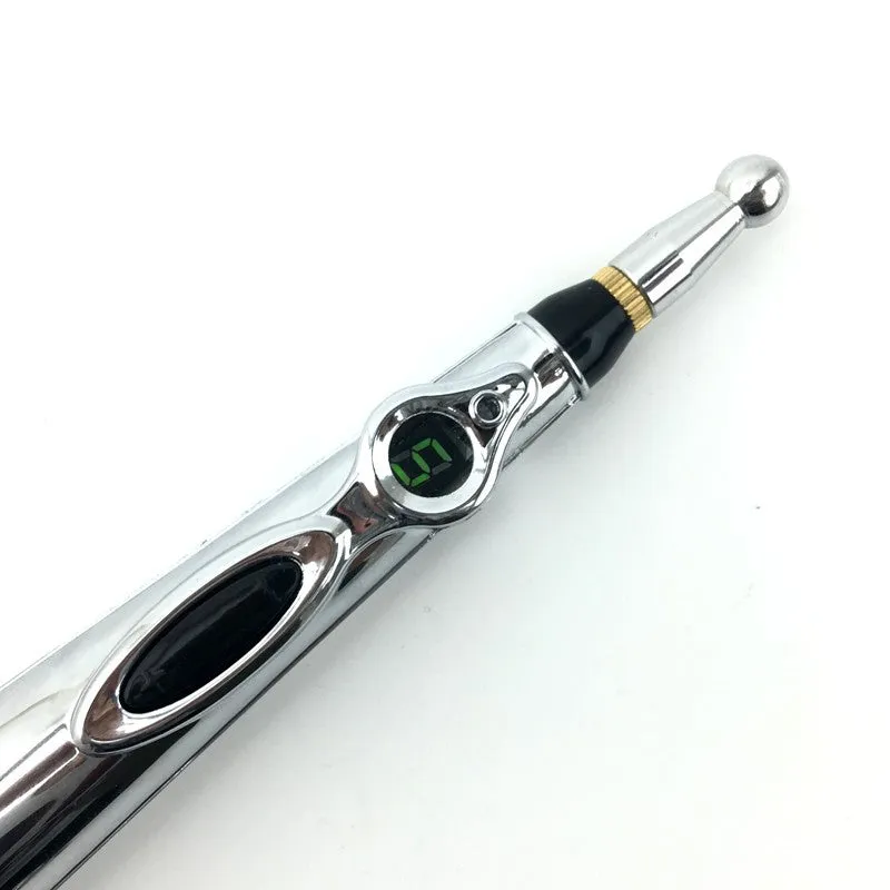 KEBETEME Massage Pen with three interchangeable therapy tips on a white background