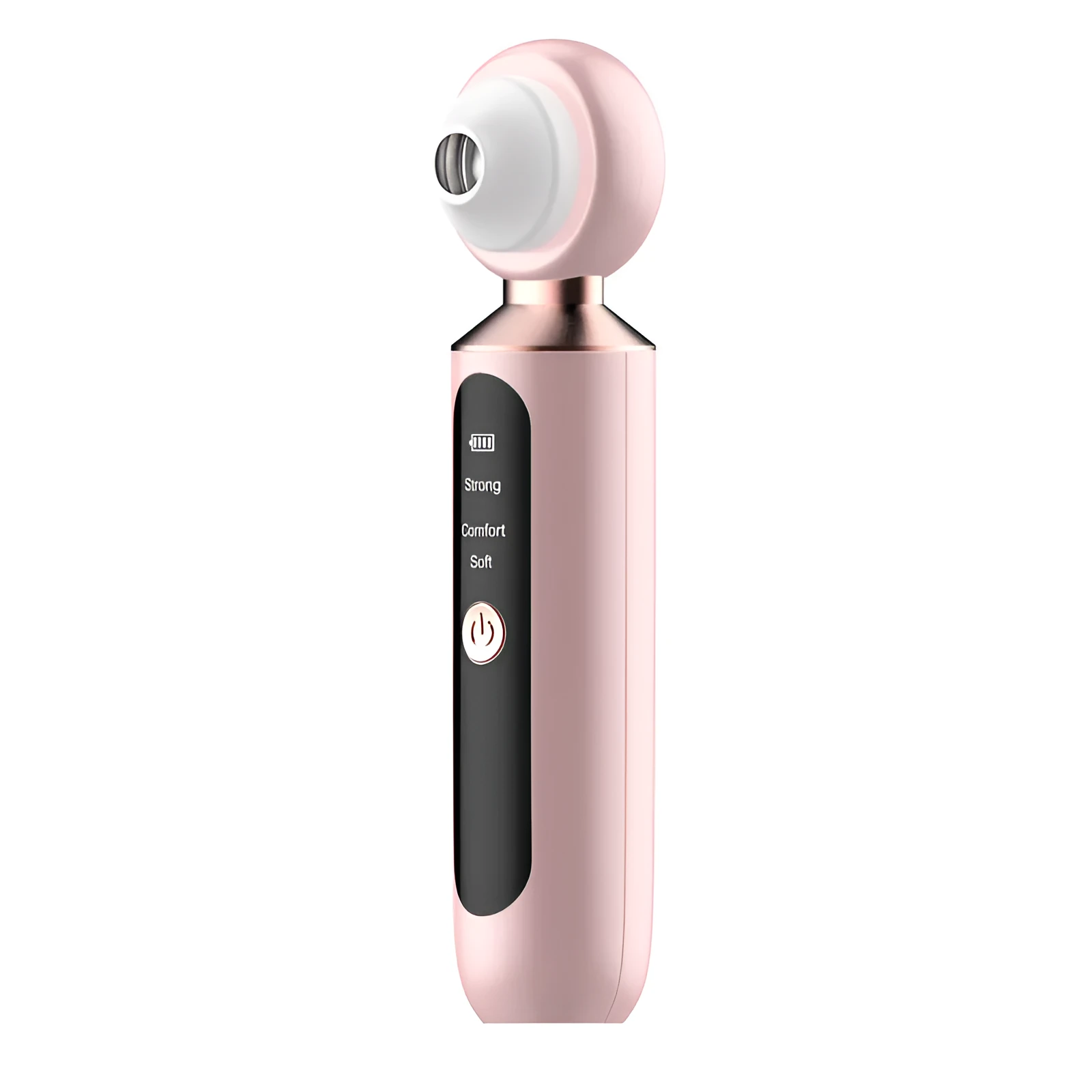 Electric blackhead pore cleaner in white and pink with 3-speed USB suction