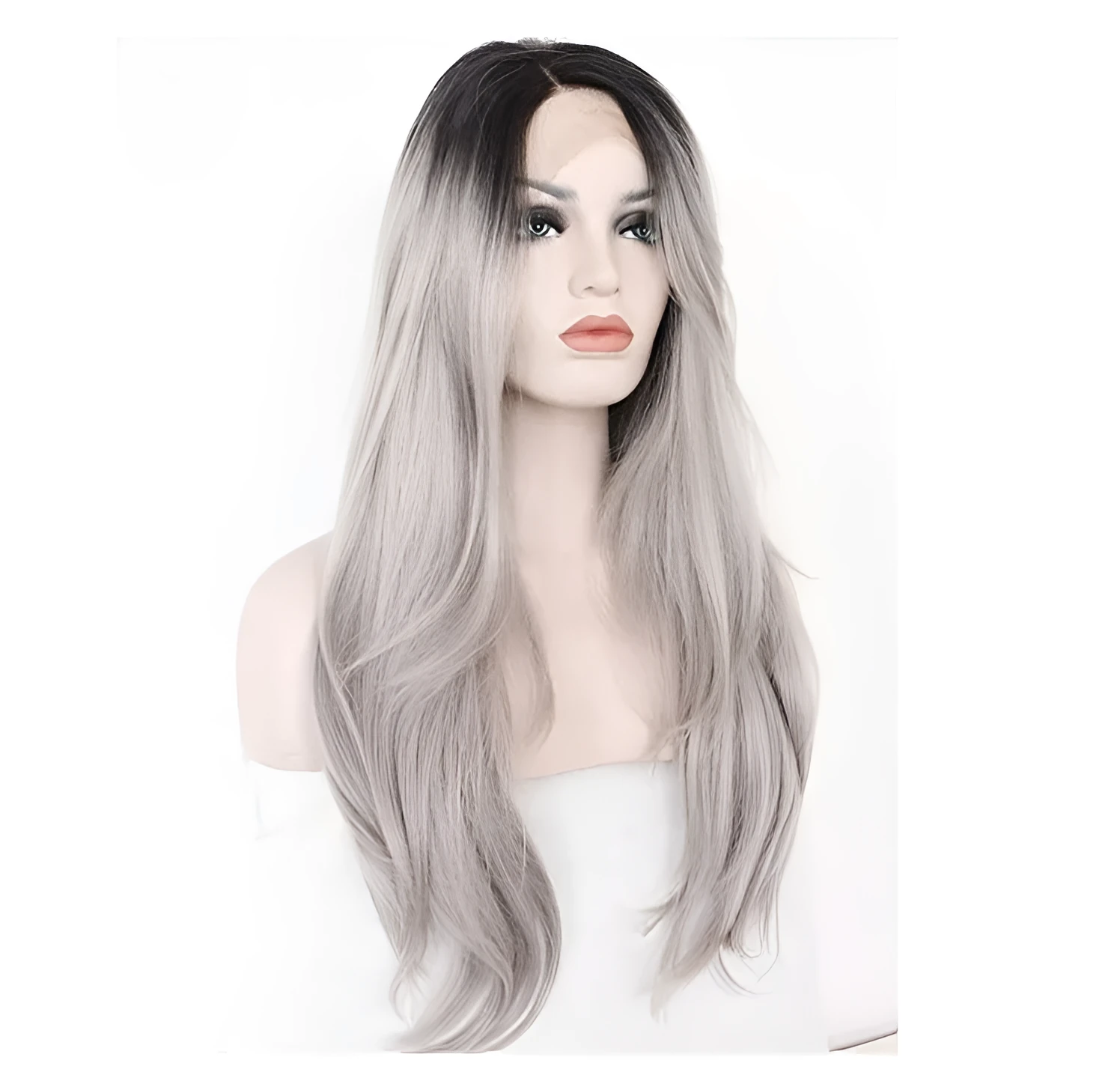 Grey hand hook lace wig for women short high temperature wire hairpiece