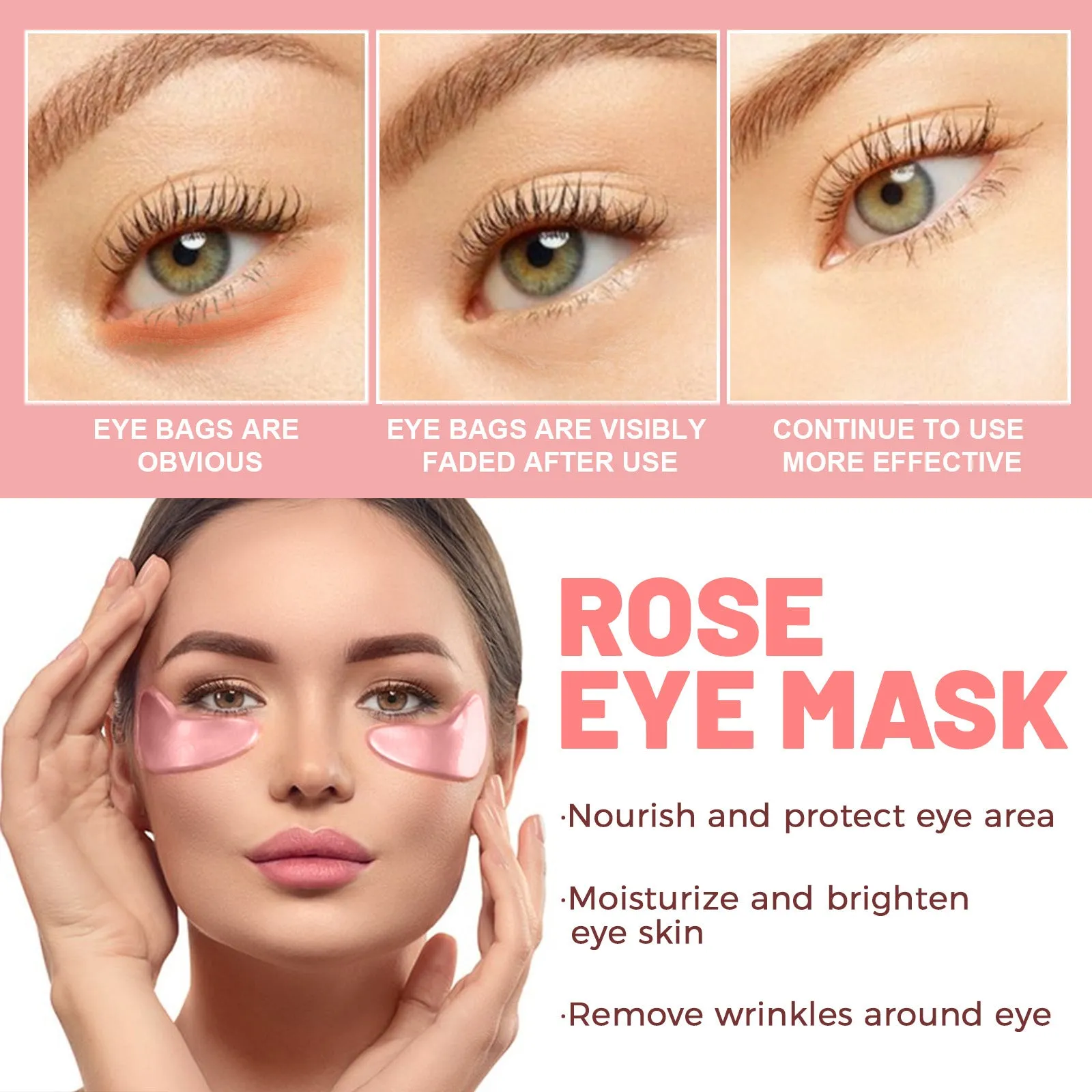 60 pairs of under eye patches with retinol and peptides for wrinkle fading and dark circles