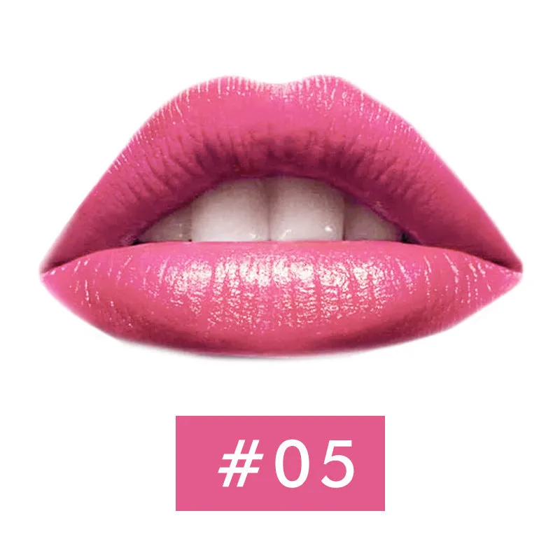 Beauty Creative mushroom head matte lipstick in black tube, shade Rose Red colour swatch