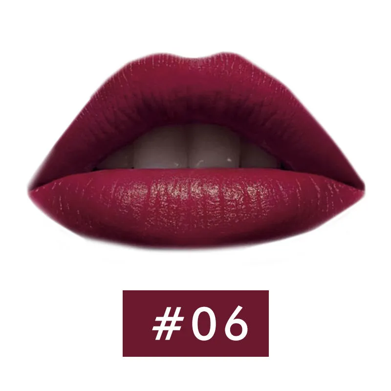 Beauty Creative mushroom head matte lipstick in black tube, shade Rose Red colour swatch