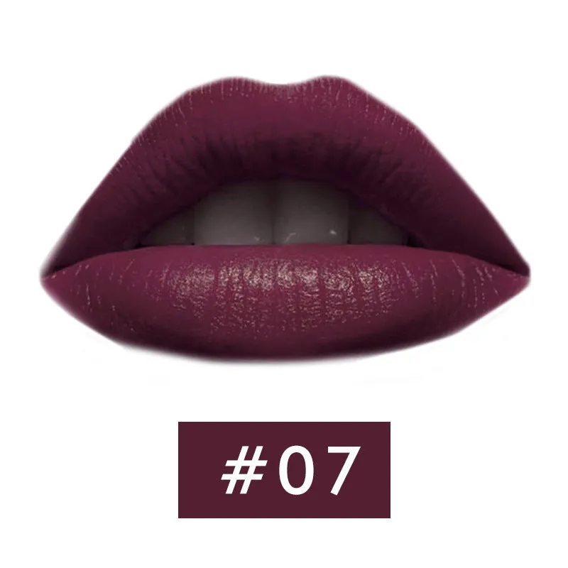Beauty Creative mushroom head matte lipstick in black tube, shade Rose Red colour swatch