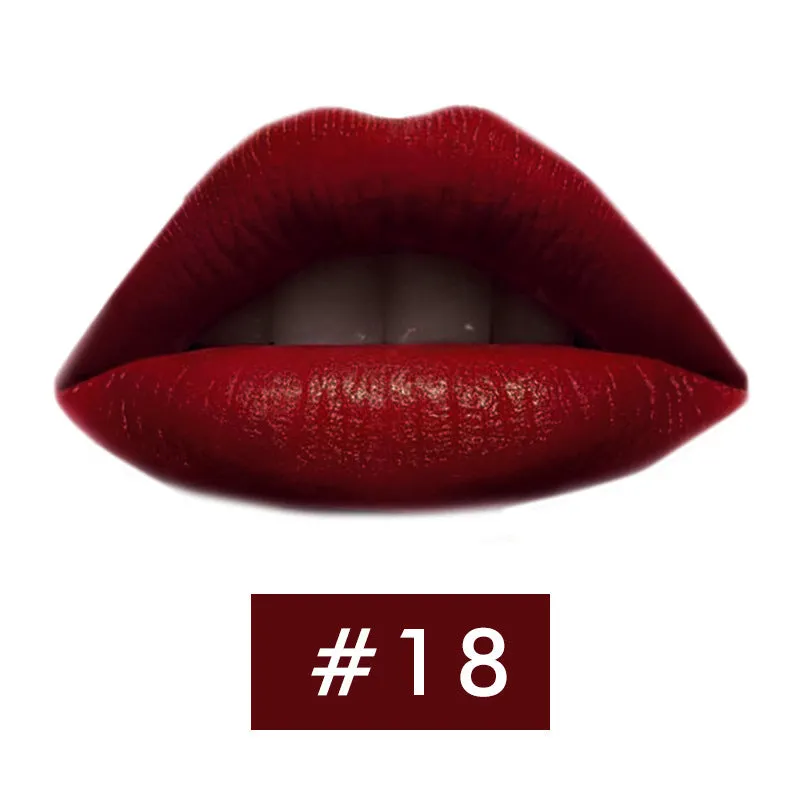 Beauty Creative mushroom head matte lipstick in black tube, shade Rose Red colour swatch