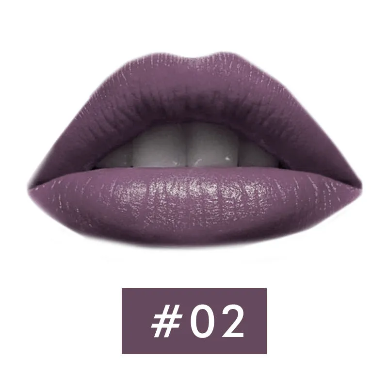 Beauty Creative mushroom head matte lipstick in black tube, shade Rose Red colour swatch