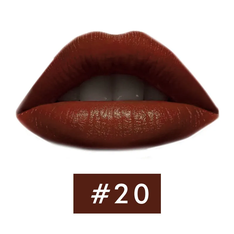 Beauty Creative mushroom head matte lipstick in black tube, shade Rose Red colour swatch