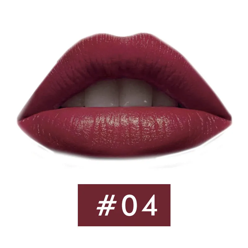 Beauty Creative mushroom head matte lipstick in black tube, shade Rose Red colour swatch