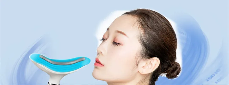 White Beauty Importer neck massager with colour light function and USB charging for home use