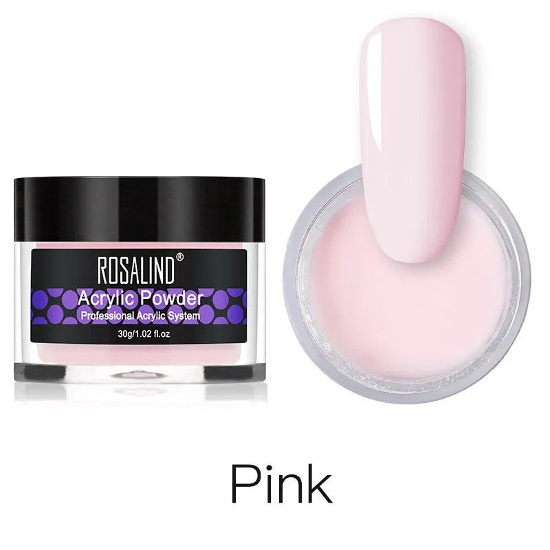 Nail styling carved powder and crystal liquid set in pink colour RE1004 for 3D nail art