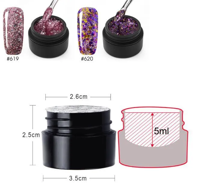 Diamond Nail Gel 12ml bottle in colour 601, with natural resin base UV/LED soak-off polish