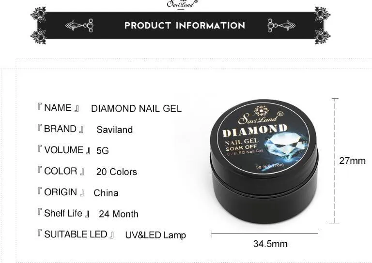 Diamond Nail Gel 12ml bottle in colour 601, with natural resin base UV/LED soak-off polish