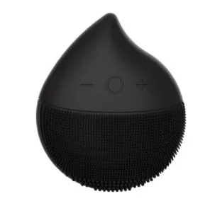Electric facial cleaner in black with ultrasonic vibration for deep facial cleansing