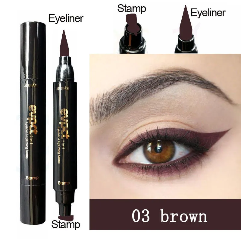 Evpct double color seal eyeliner 15.5g in 03 Brown shade with twist-up cap