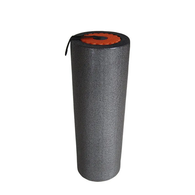 3 in 1 PE yoga pillar set with foam shaft, handle, and middle bead on a floor, 45x16cm