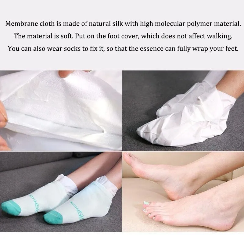 Qinduo foot care exfoliating sheet mask 40g bag with nicotinamide on white background
