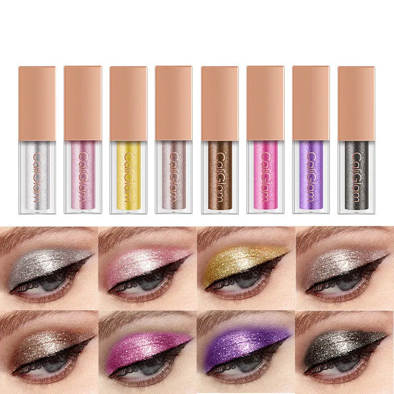 Makeup multicolor pearl glitter liquid eyeshadow set with 8 colours in a palette, classification C005