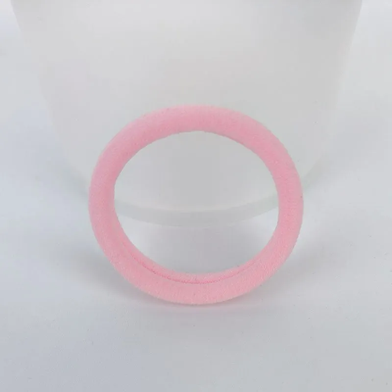 Fabric knitted towel ring 4cm diameter natural style in Korean colour mix on a light background