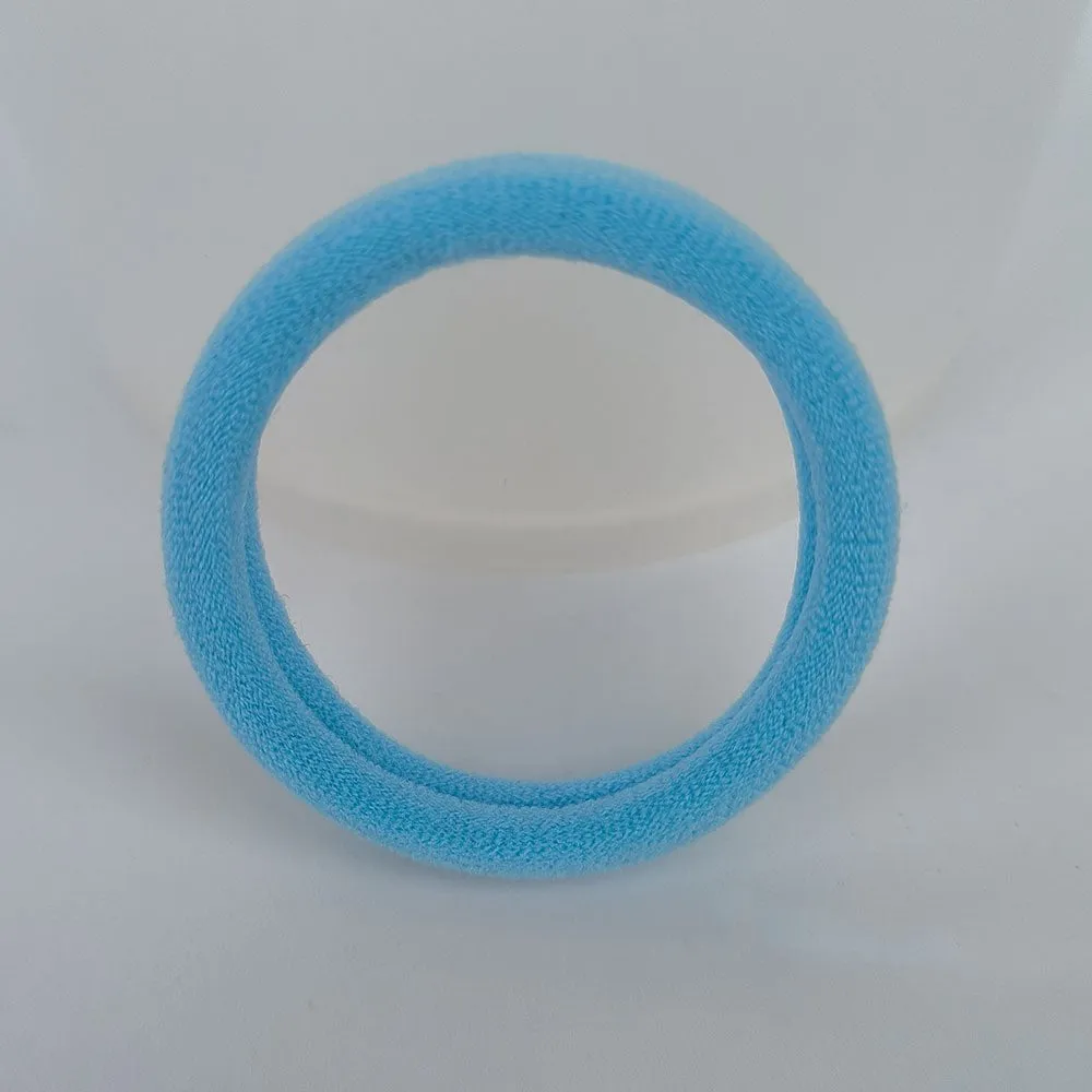 Fabric knitted towel ring 4cm diameter natural style in Korean colour mix on a light background