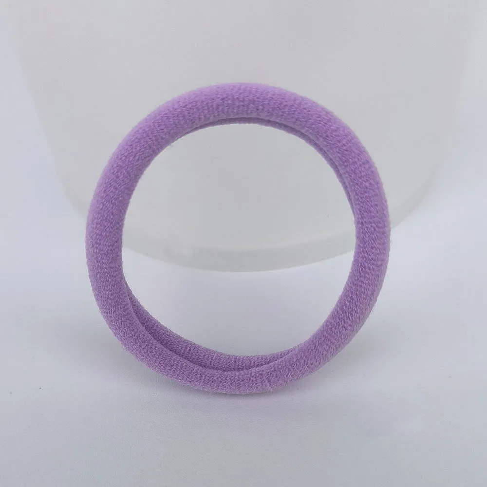 Fabric knitted towel ring 4cm diameter natural style in Korean colour mix on a light background