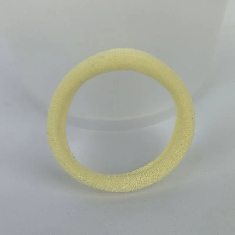 Fabric knitted towel ring 4cm diameter natural style in Korean colour mix on a light background