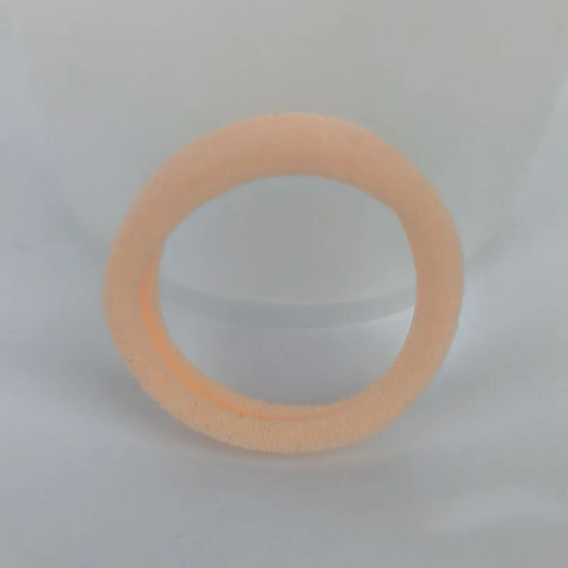 Fabric knitted towel ring 4cm diameter natural style in Korean colour mix on a light background