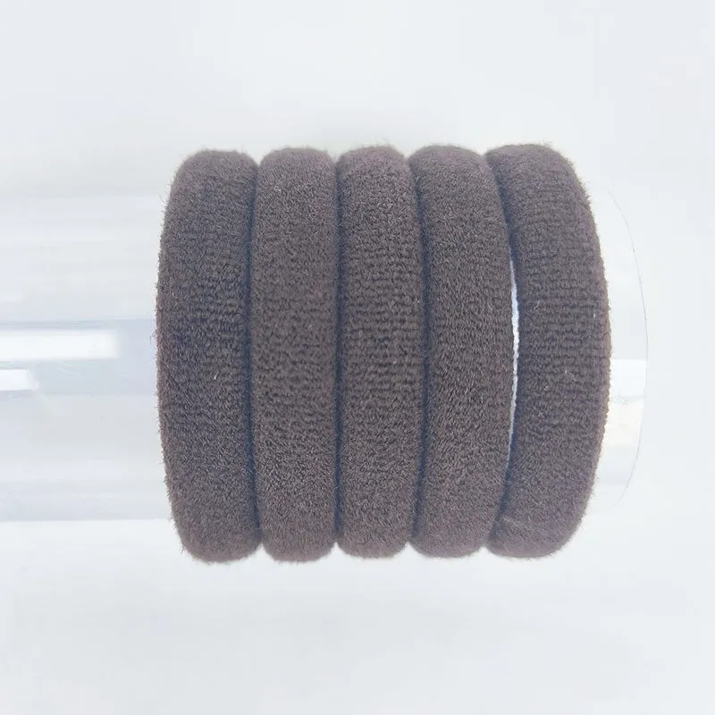Fabric knitted towel ring 4cm diameter natural style in Korean colour mix on a light background