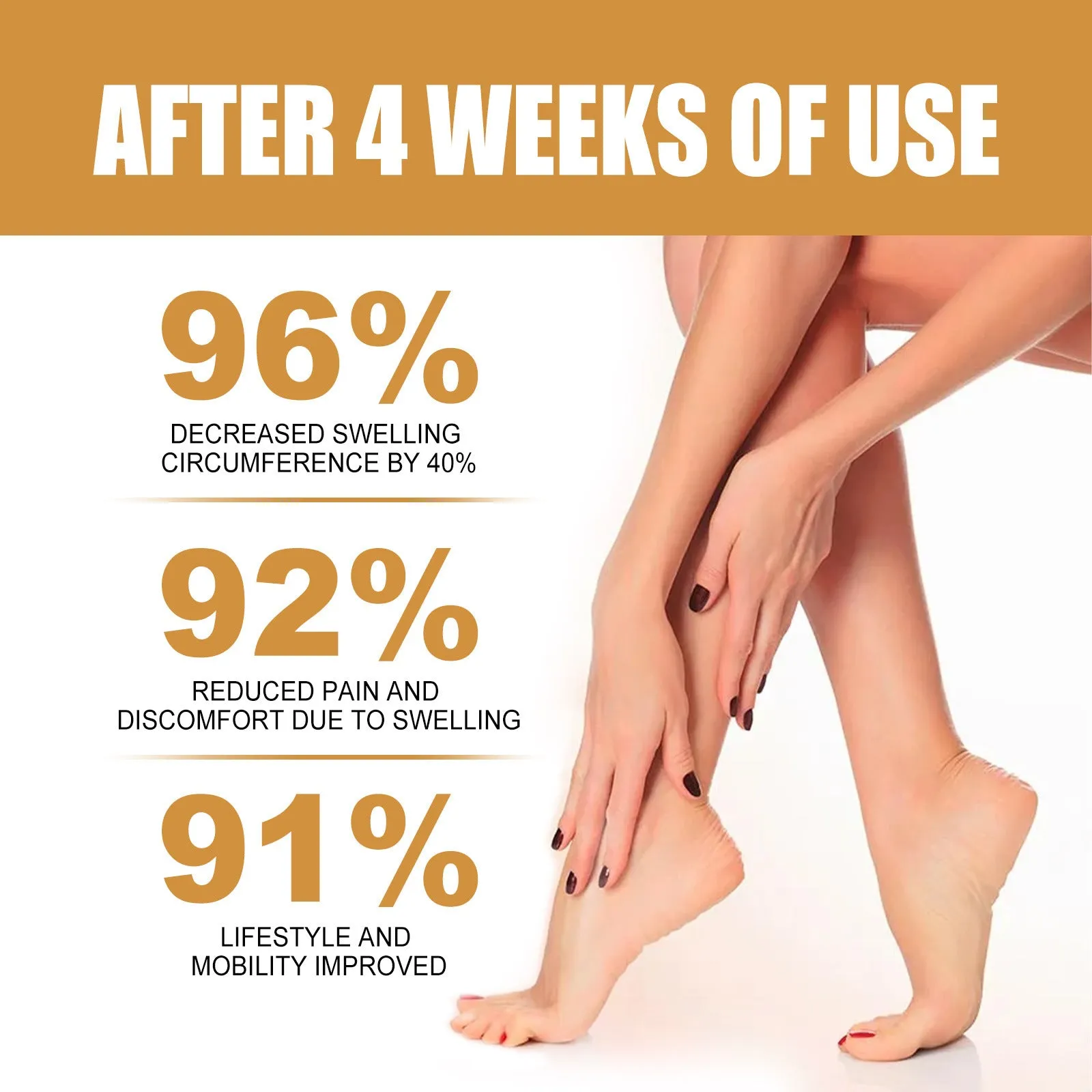 50ml bottle of leg massage essential oil with six botanical extracts for moisturizing body care