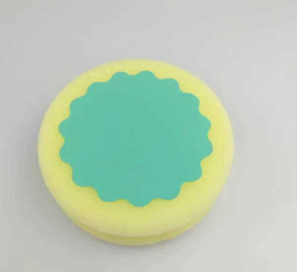 Hair removal sponge in heart shape with water drop and circular options for painless cream application